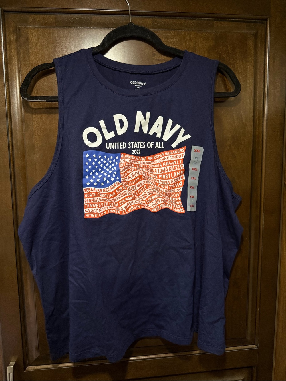 Old Navy Navy Graphic Flag Muscle Tank